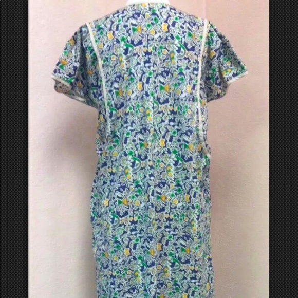 FLORAL🌺TUNIC Light Weight Airy Vintage Summer Boho House Dress Super Cute! Sz L - Picture 2 of 8